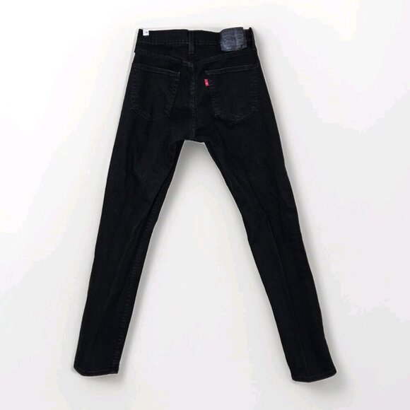 Levi's Jeans Men 30x32/31 Black 511 Slim Fit Tapered Stretch Pockets Zip Western - Picture 2 of 16